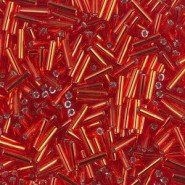 Miyuki Bugle 6mm Beads - Flame red silverlined BGL2-10